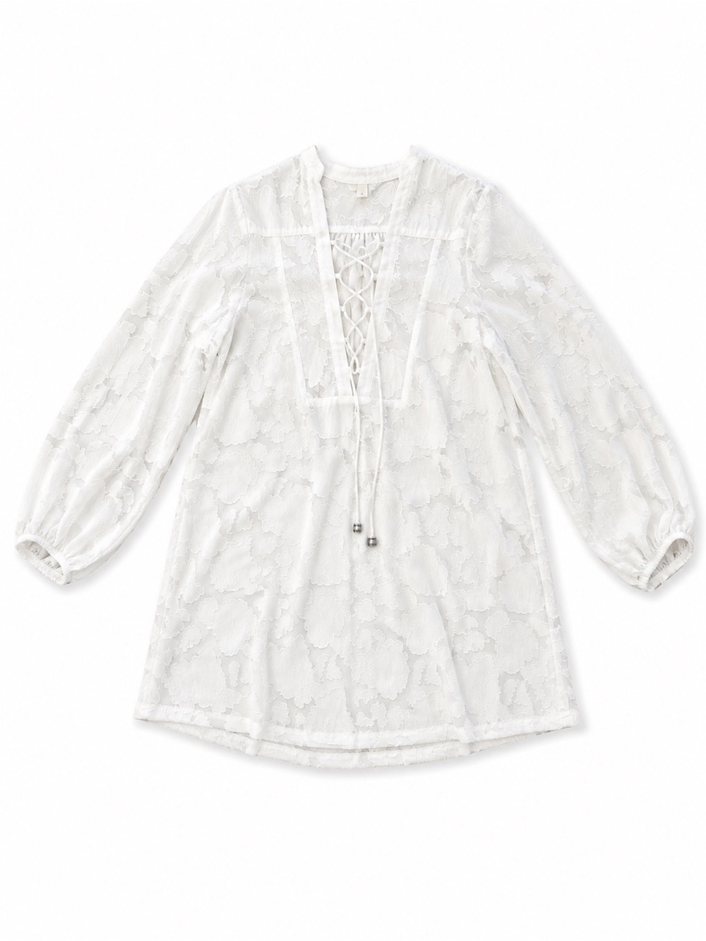 H&M White Long-Sleeve Tunic Dress